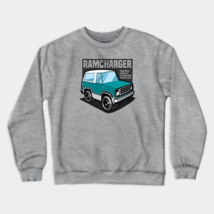 Turquoise Ramcharger (White-Based) - 1974 Crewneck Sweatshirt